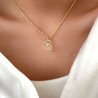 Stainless Steel Cat Necklace - Cat necklace