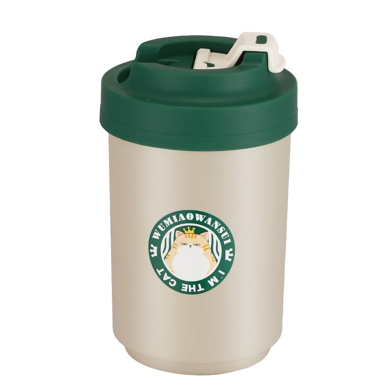 Starbucks Cat Flask - 380ml / Green