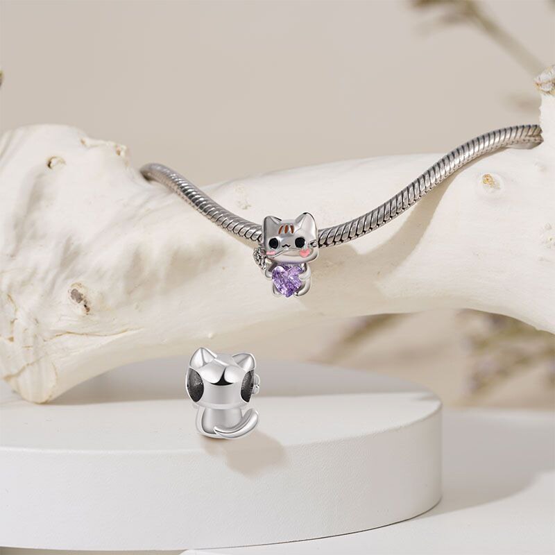 Sterling Silver Cat Charm - Cat charms