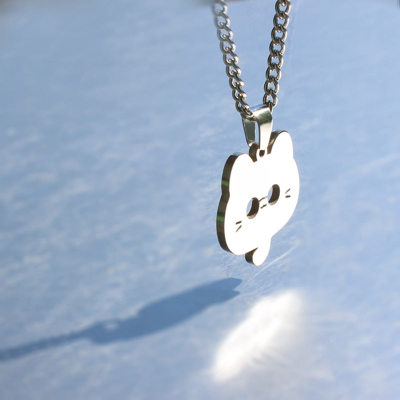 Sterling Silver Cat Necklace - Cat necklace