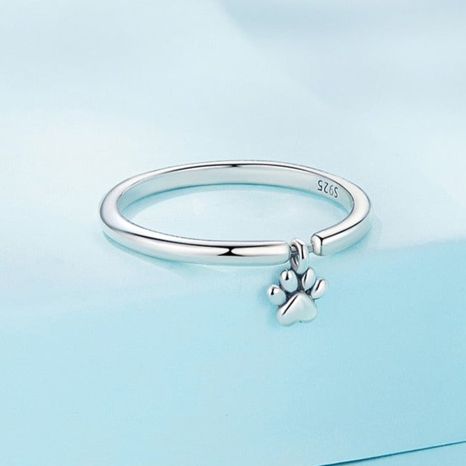Sterling Silver Cat Paw Ring - cat rings