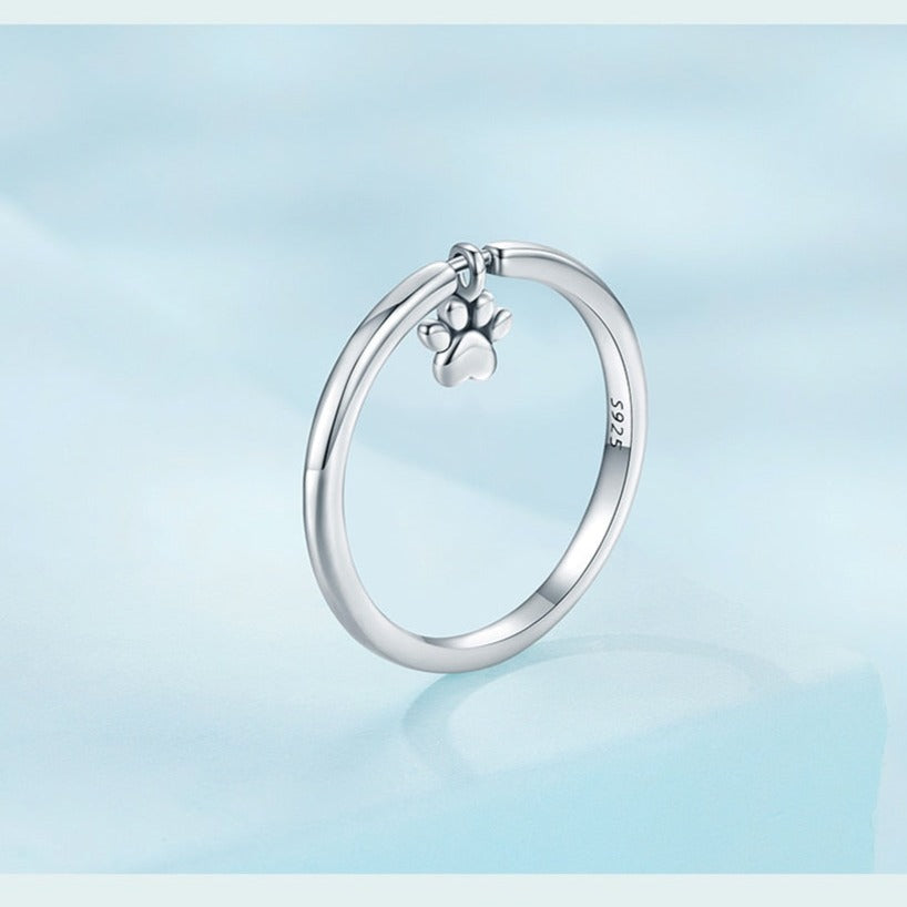 Sterling Silver Cat Paw Ring - cat rings