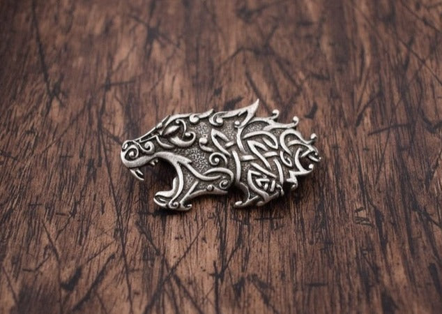 Sterling silver celtic cat brooch - sterling silver celtic