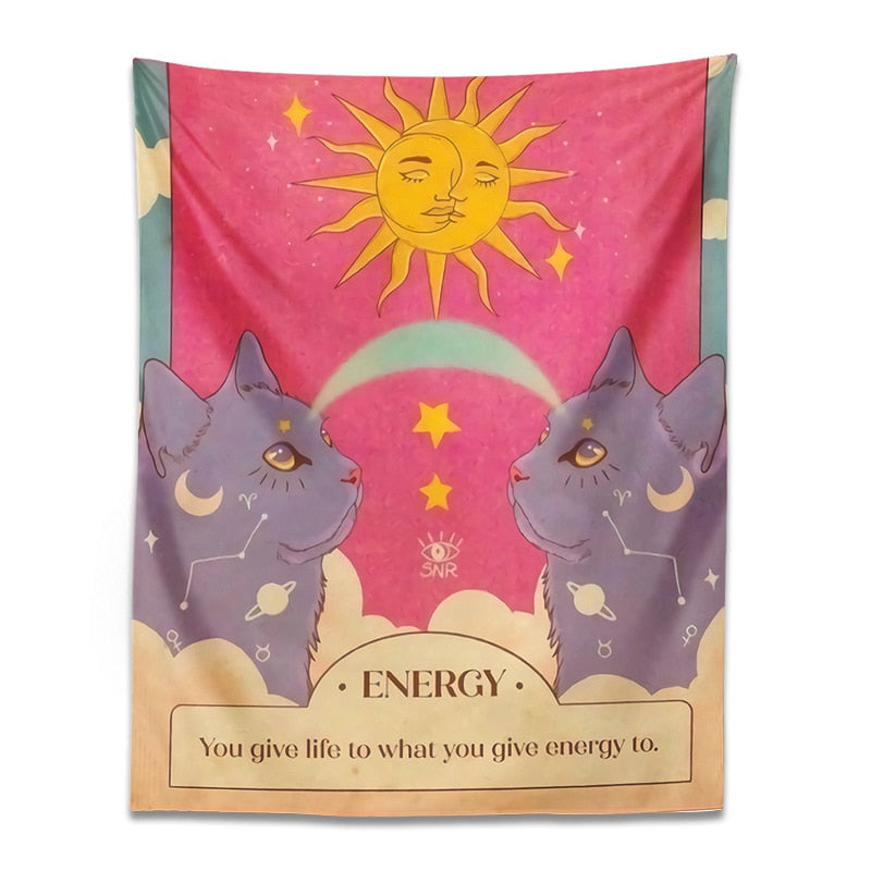 Sun and Moon Cat Tapestry - Cat Tapestry