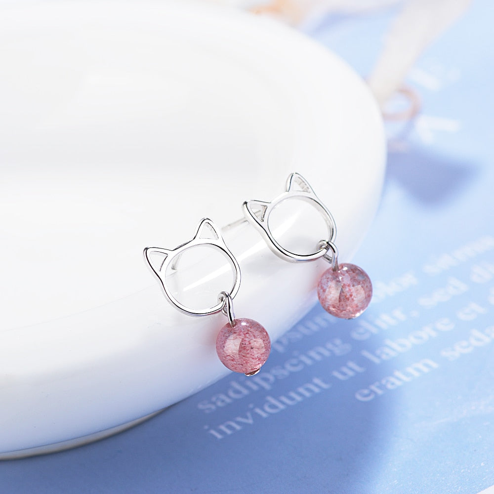 Sweet Pearl Cat Earrings - Cat earrings