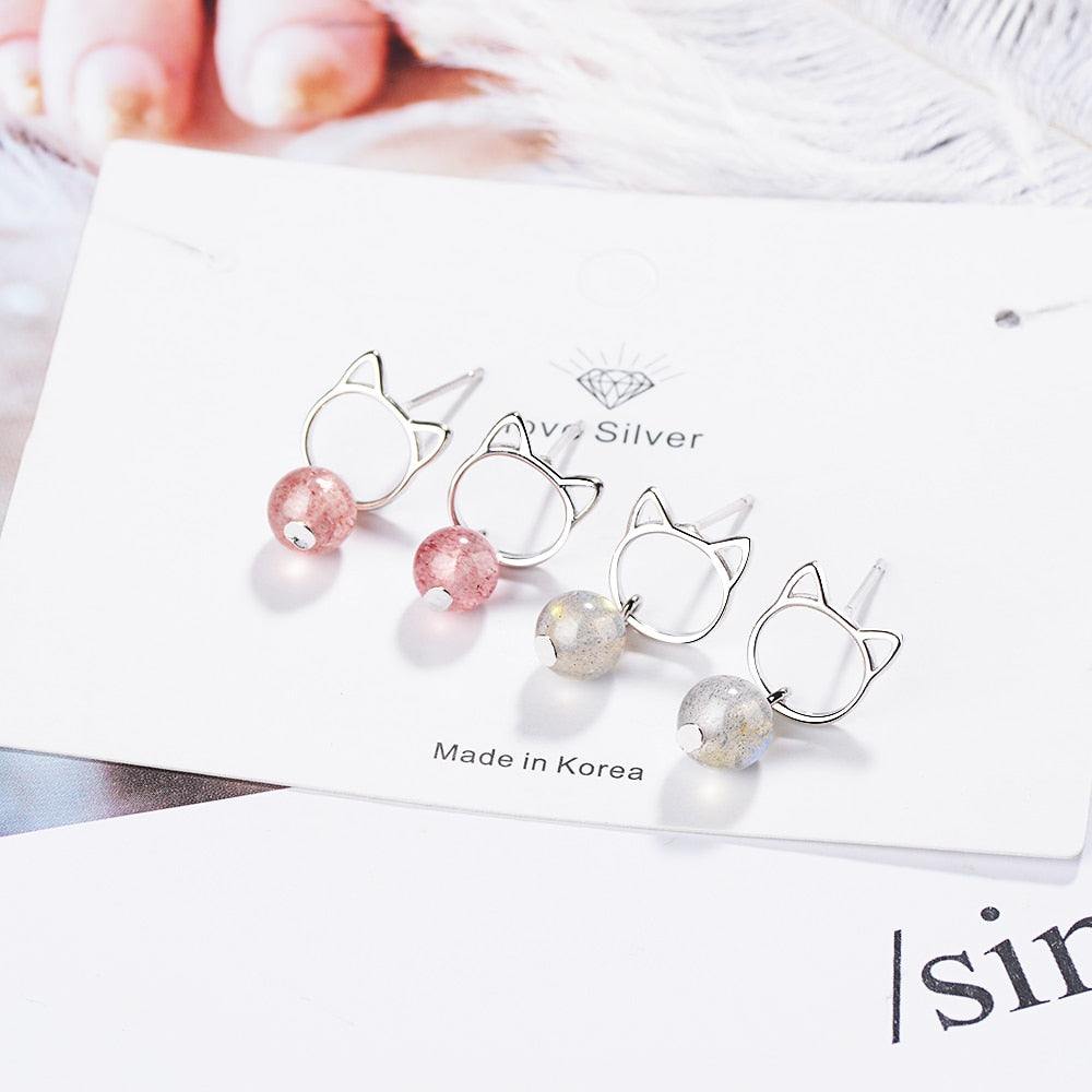 Sweet Pearl Cat Earrings - Cat earrings