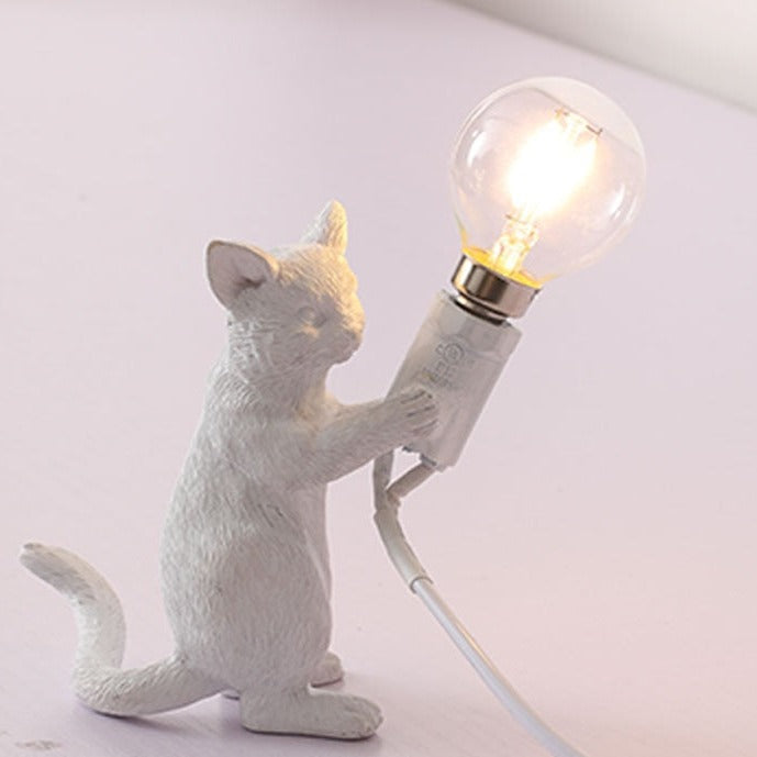 Table Cat Lamp Light - White Hold