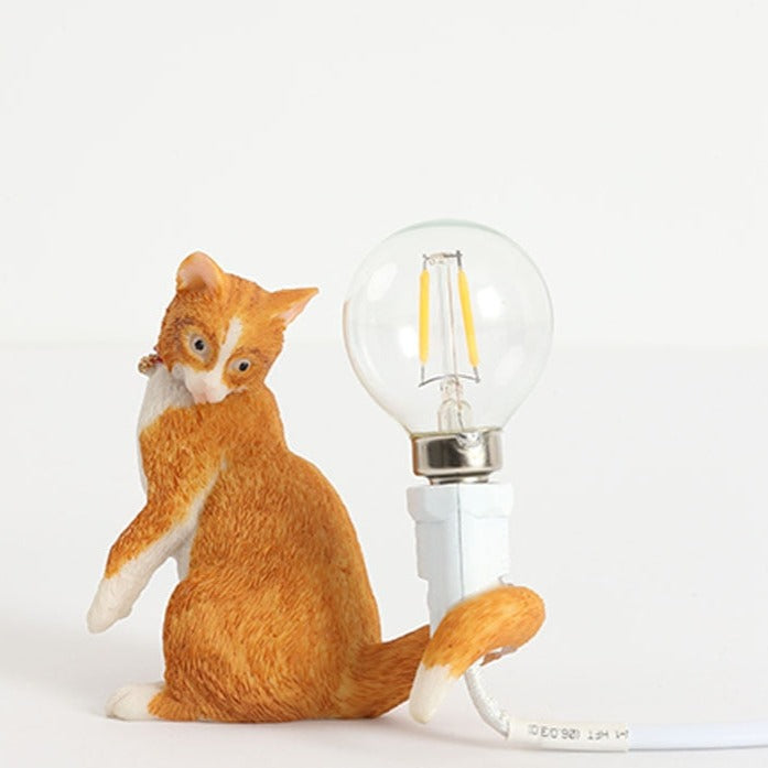 Table Cat Lamp Light - Orange Tail