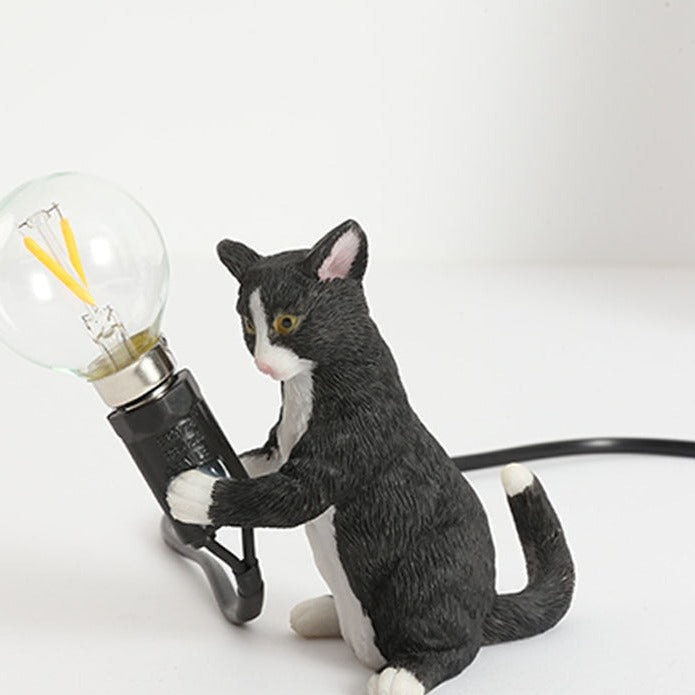 Table Cat Lamp Light - Black Give