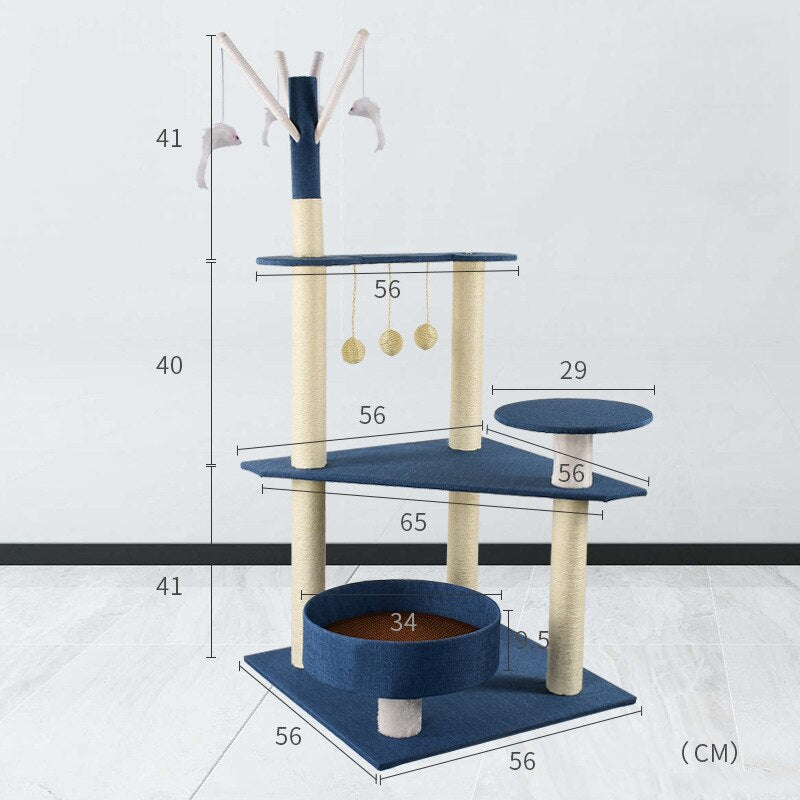 Tall Cat Tree - Blue / For 7.5 kg