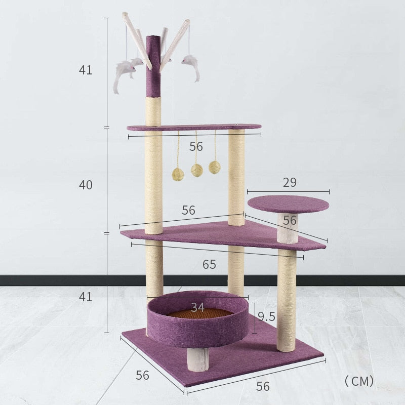 Tall Cat Tree - Purple / For 7.5 kg