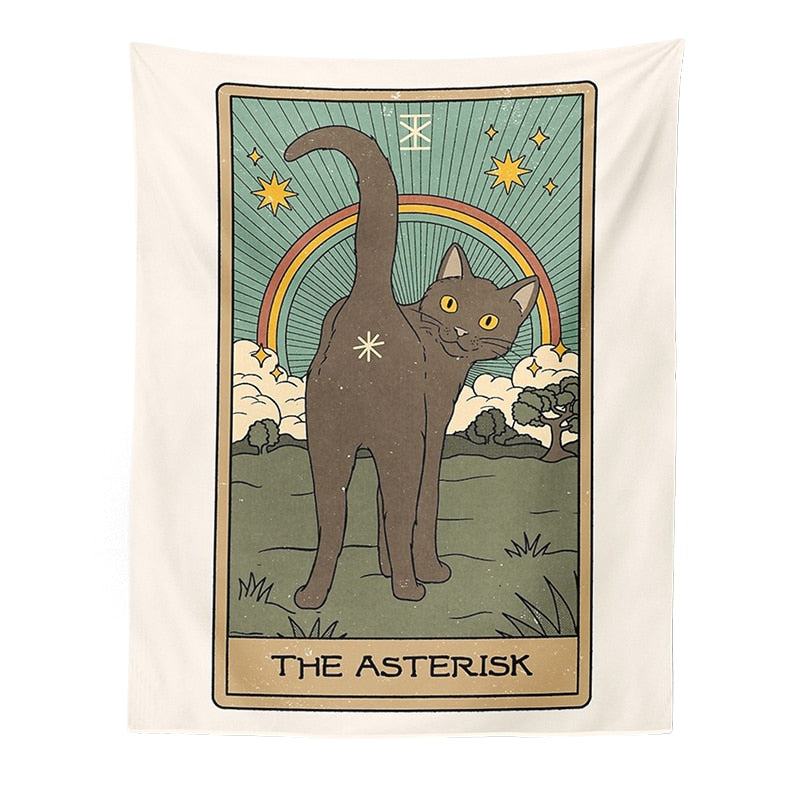 Tarot Card Cat Tapestry - Blue - Cat Tapestry