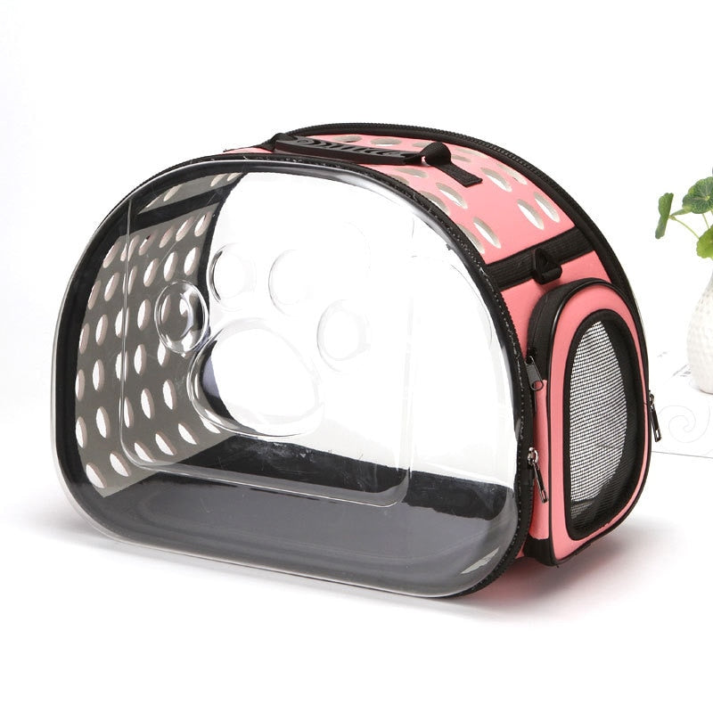 Transparent Cat Carrier Bag - Pink / S 2.5kg - Transparent