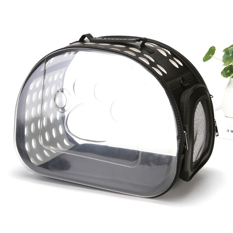 Transparent Cat Carrier Bag - black / S 2.5kg - Transparent