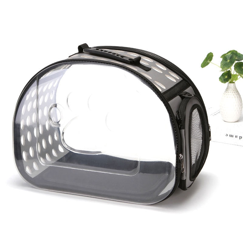 Transparent Cat Carrier Bag - Dark gray / S 2.5kg -