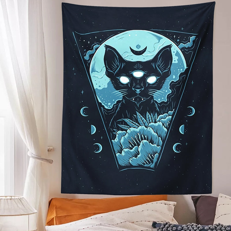 Trippy Cat Tapestry - Cat Tapestry