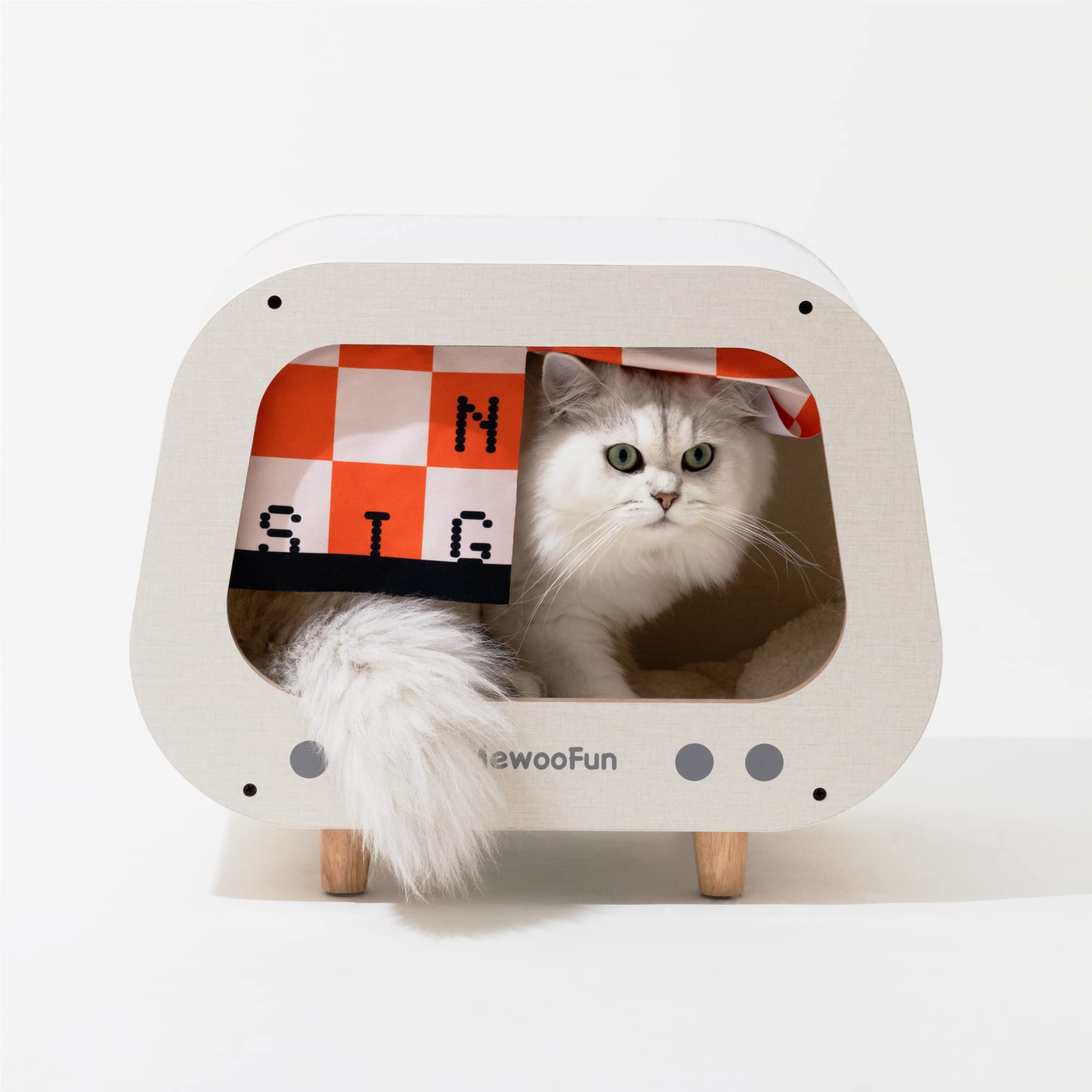 Tv Cat Bed - White / United States