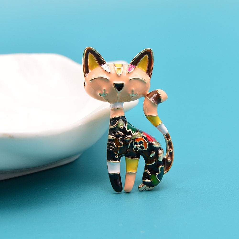Vintage cat Brooch - vintage cat brooch