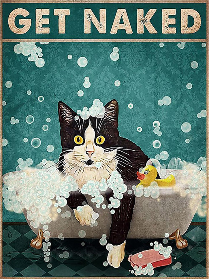 Vintage Cat Diamond Painting - Bubbles / Square Drill