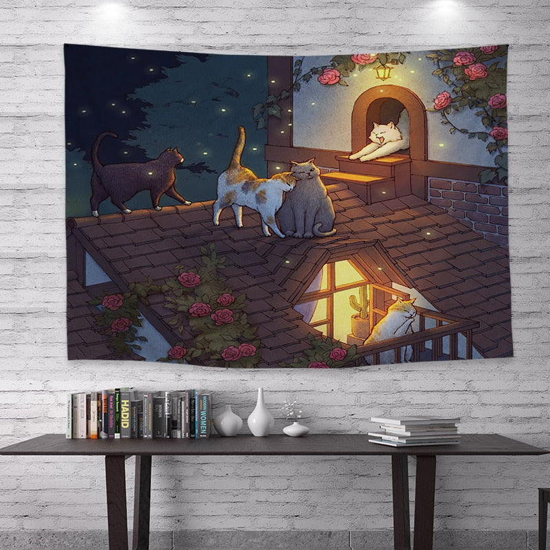 Vintage Cat Tapestry - Cat Tapestry