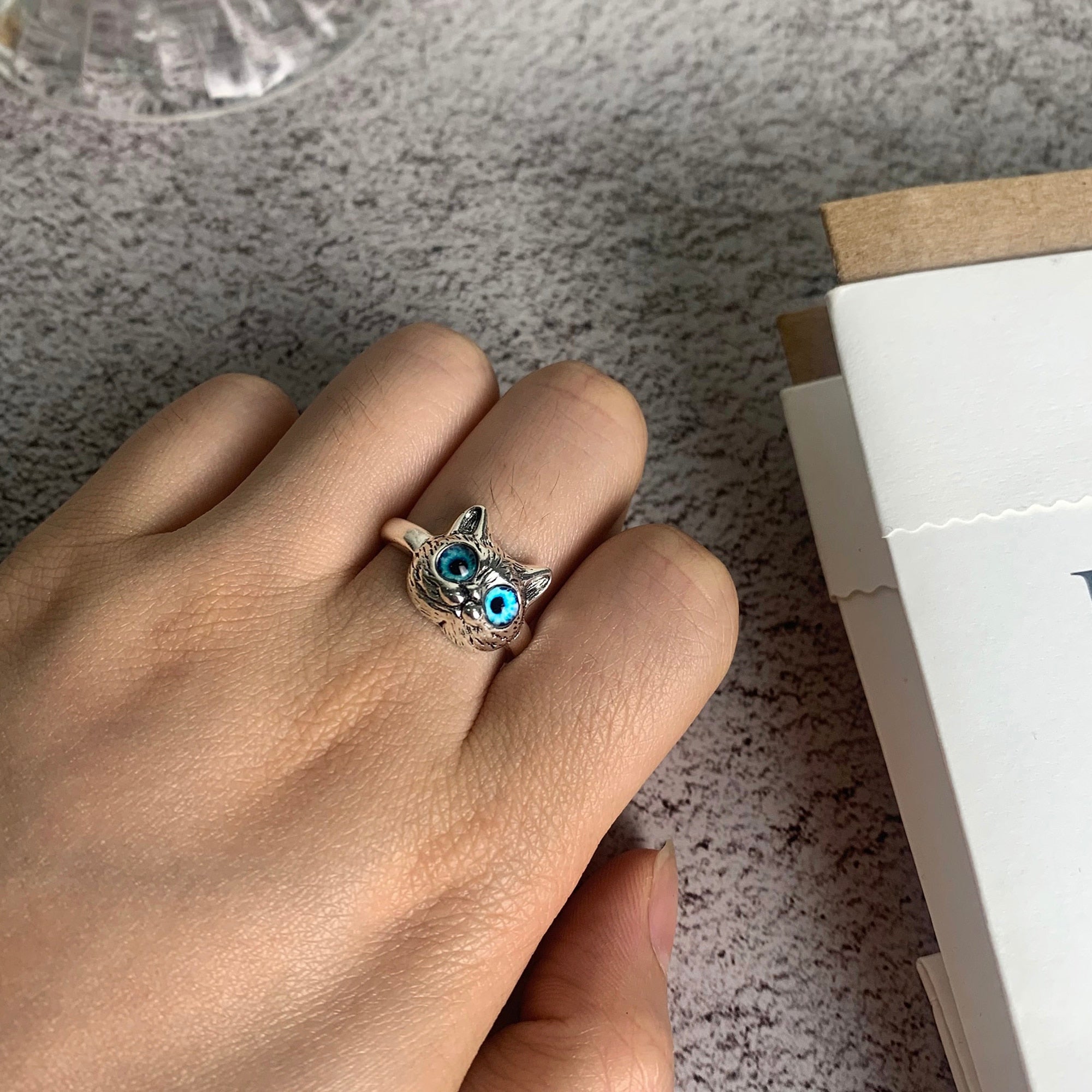 Vintage Cats Eye Ring - cat rings