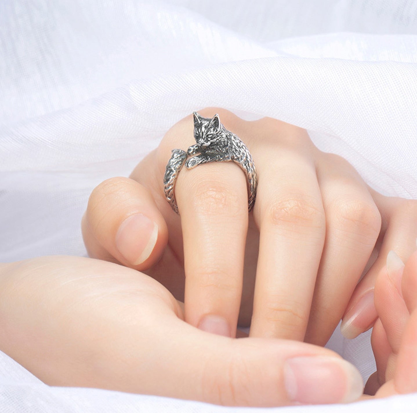 Vintage Ring Tail Cats - cat rings