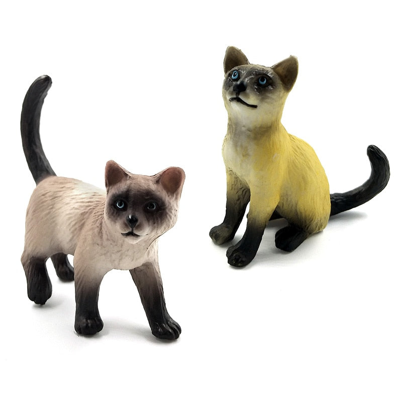 Vintage Siamese Cat Figurines - Walking and Sitting