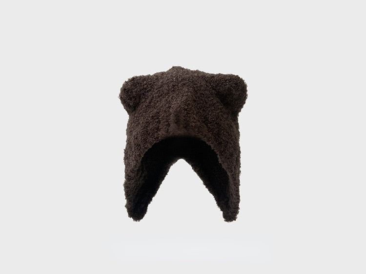 Warm cat Hat - Brown / 54-58cm - Cat beanie