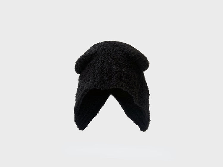 Warm cat Hat - Black / 54-58cm - Cat beanie