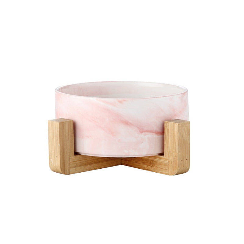 Water Bowls for Cats - Pink bamboo frame B / S - Cat Bowls