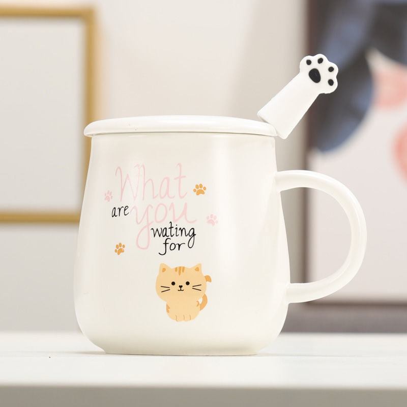 White Cat Mug - Waiting / 301-400ml