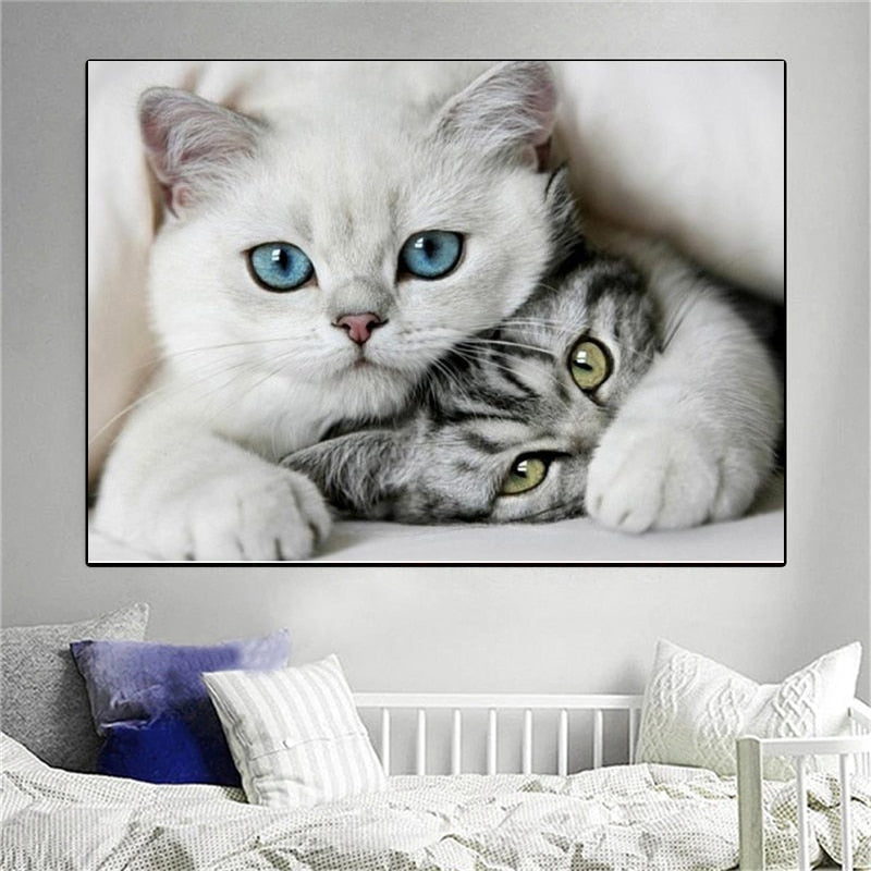 White Cat Painting