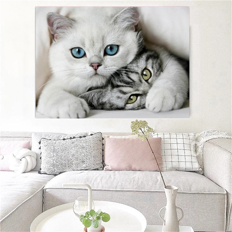 White Cat Painting