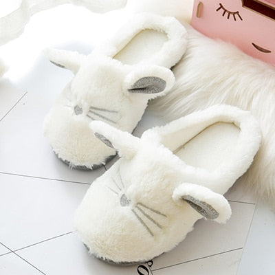 White Cat Slippers - White / 36 - Cat slippers
