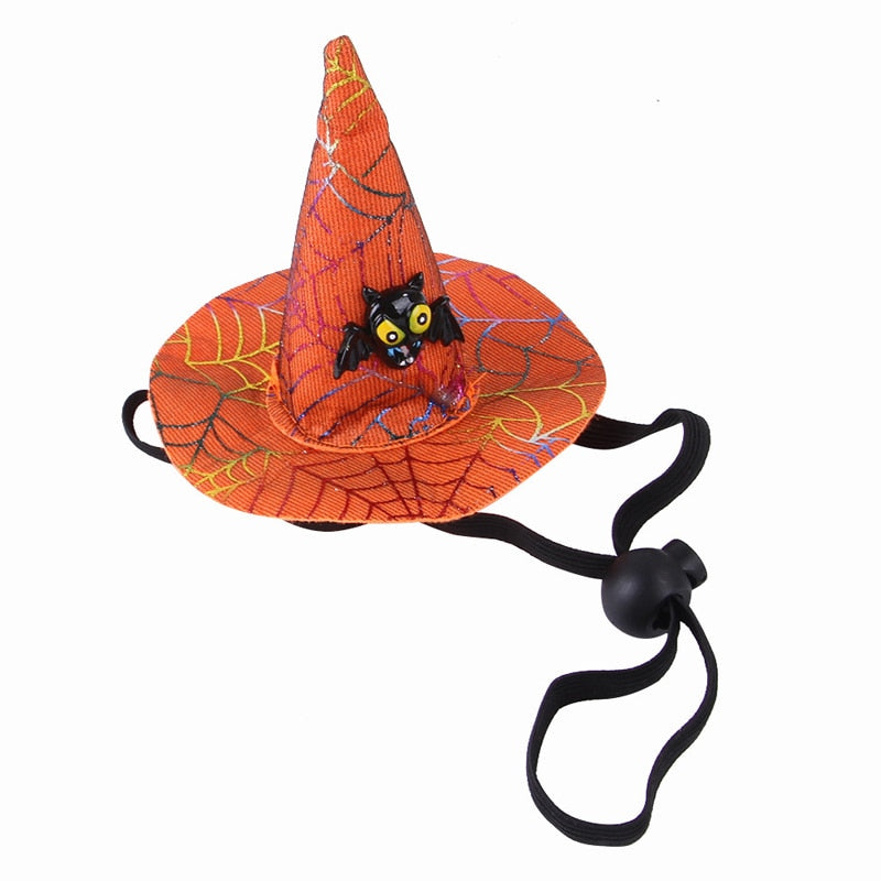 Wizard Hat for Cats - Orange bat - Hat for Cats