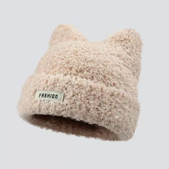 Women Cat Beanie - Beige / 56-58cm - Cat beanie
