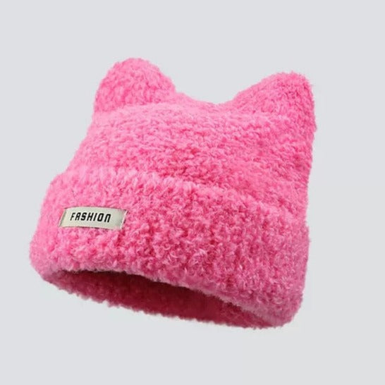 Women Cat Beanie - Pink / 56-58cm - Cat beanie