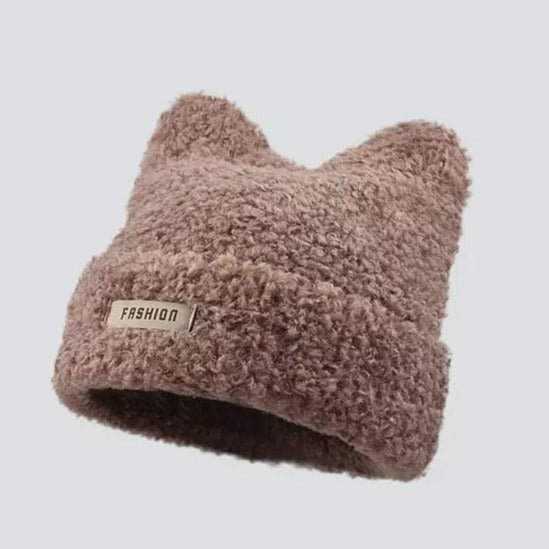 Women Cat Beanie - Brown / 56-58cm - Cat beanie