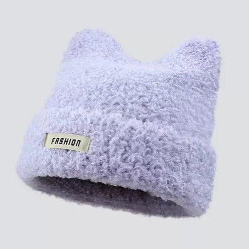 Women Cat Beanie - Purple / 56-58cm - Cat beanie