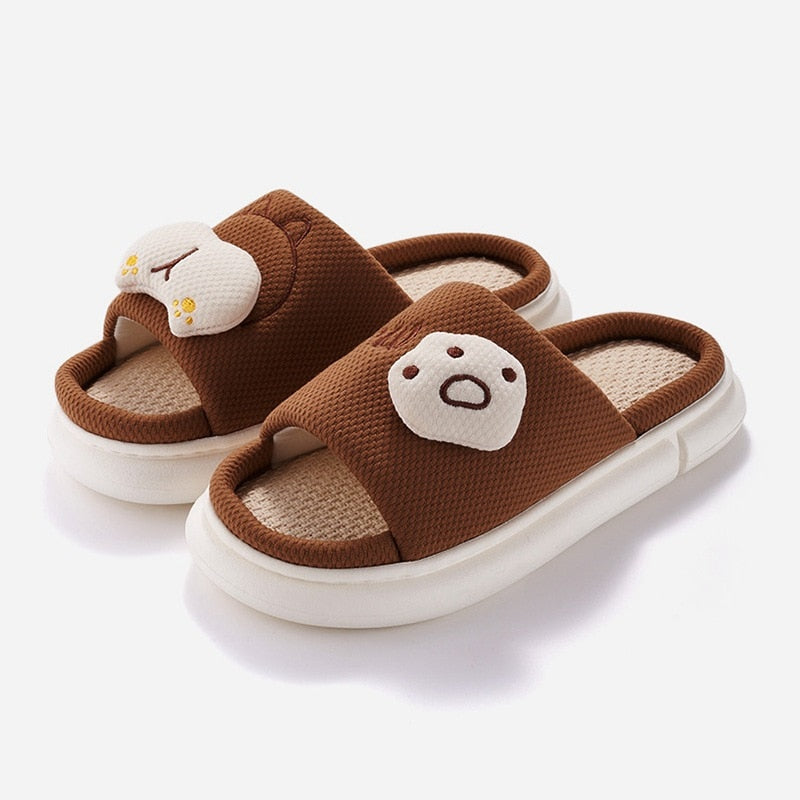 Womens Cat Slippers - Light Brown / 36-37(Fit 22.5-23cm) -