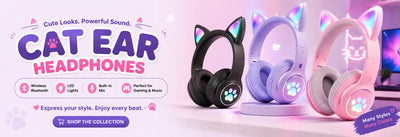 Cat Ear Headphones – Cute, Wireless & LED Styles
