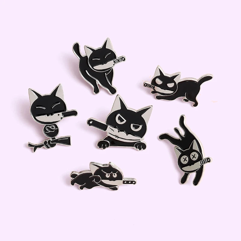 Игла за нож черна котка