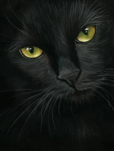 Art mural graphique chat noir