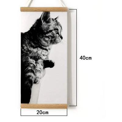 Custom Cat Photo Hanging Scroll, Personalized Pet Portrait Wall Art