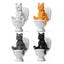 Cat on Toilet Figurine, Funny Mini Bathroom Cat Ornament