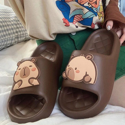 Cute Capybara Slides, Thick Sole EVA Summer Slippers Unisex