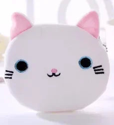 Orange Tabby Cat Face Coin Purse, Soft Plush Zipper Pouch, 4.9 Inches
