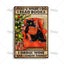 Black Cat Vintage Tin Plate, Horizontal Retro Wall Sign Gift