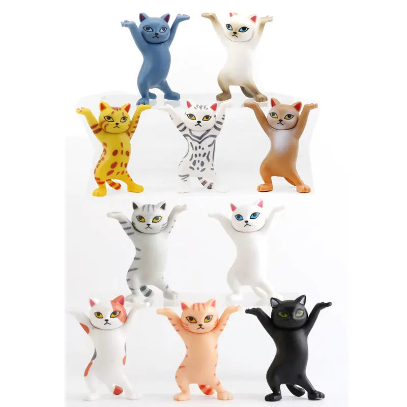 Hold Everything Cat Figures, Dancing Cat Pen and Earbud Holder
