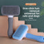 Self-Cleaning Oval Cat Brush, One-Button Fur Release, Pink, Blue or Gray
